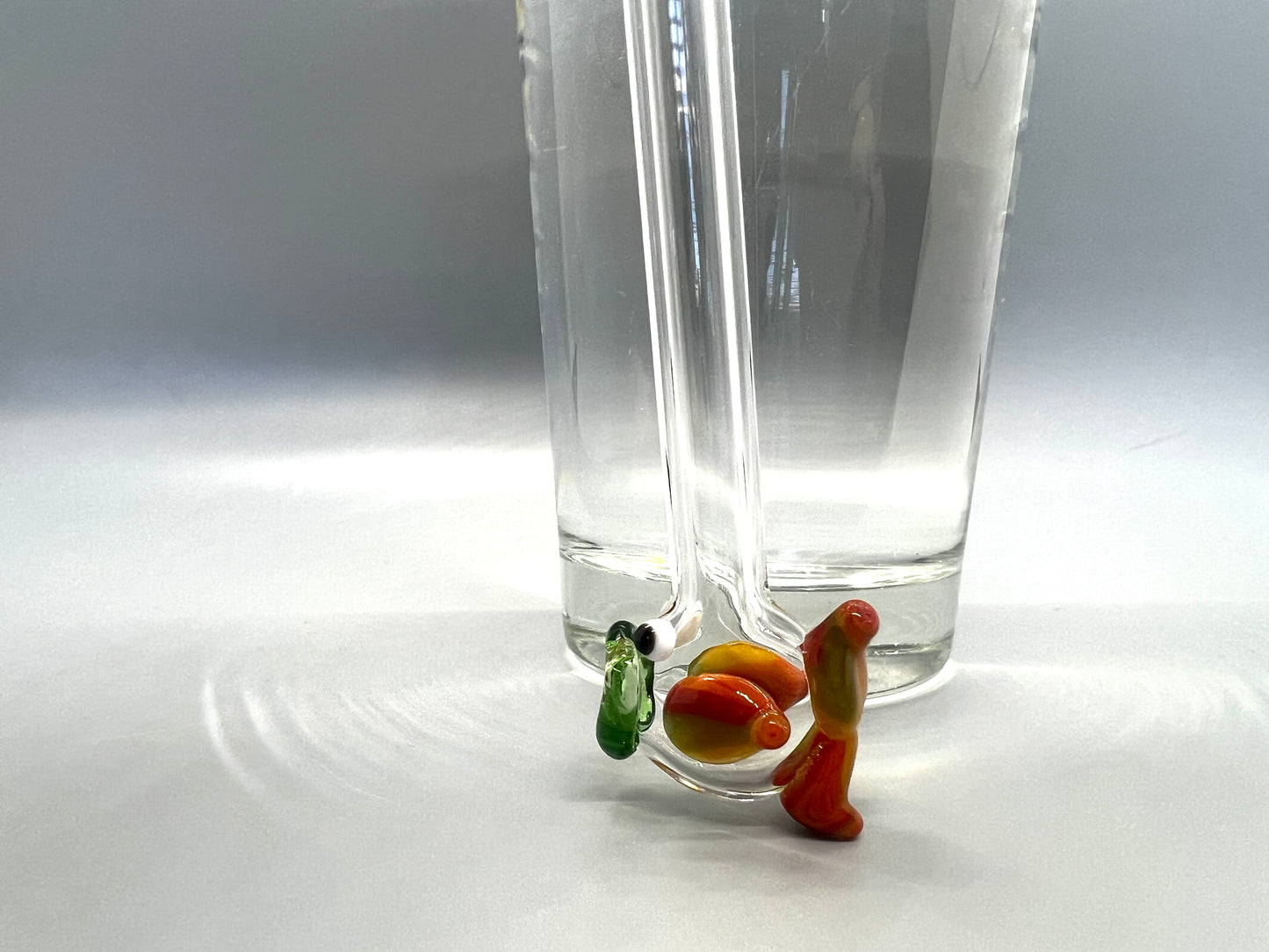 Fish Glass Straw- Autumn Stripes