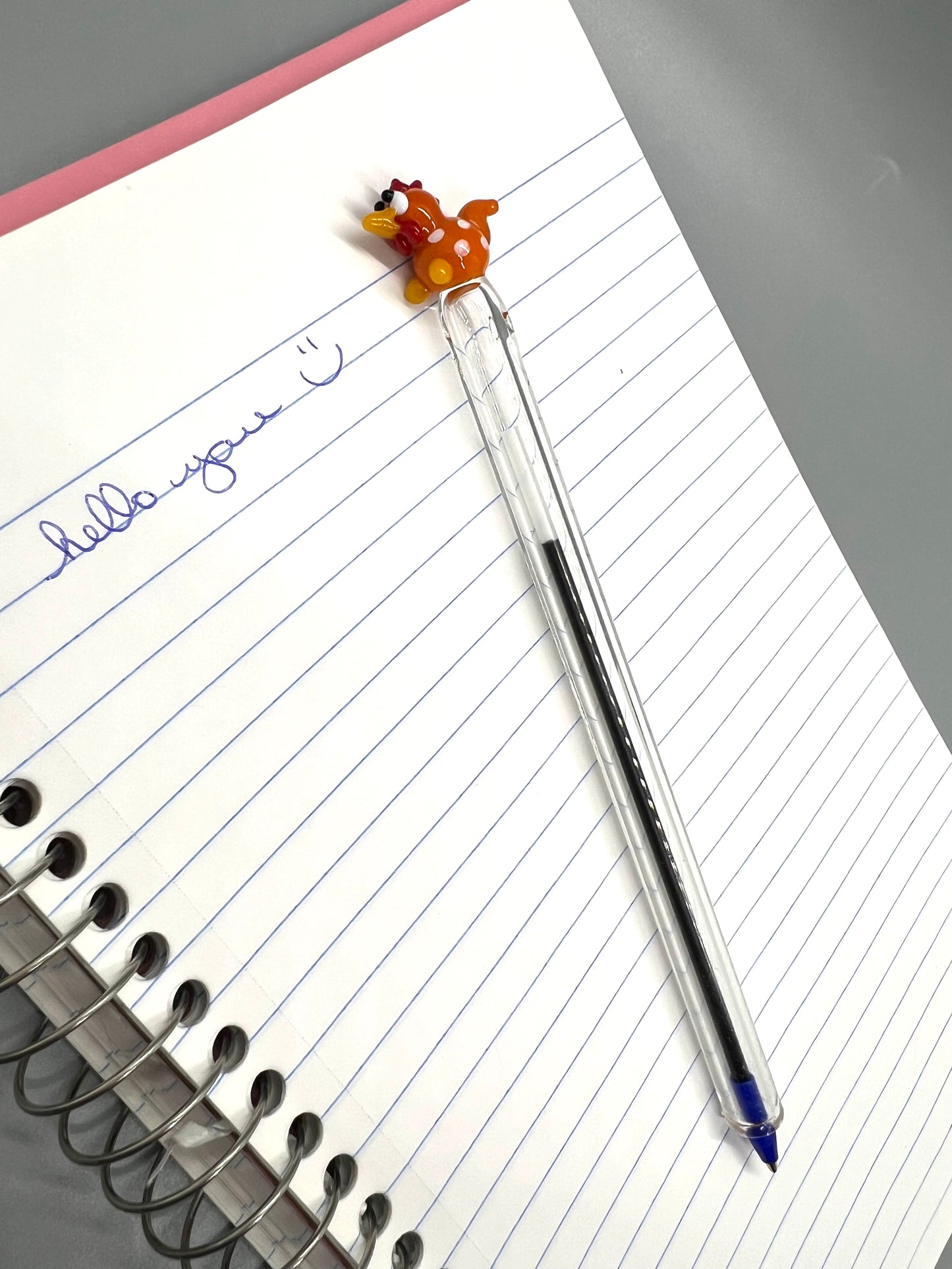 Orange Chicken on Clear Glass Ink Pen