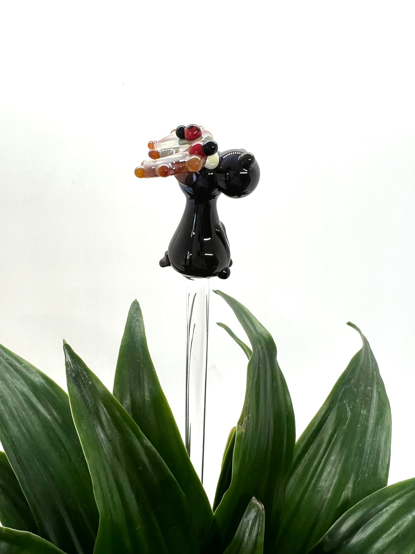 Moose with Ladybugs Glass Plant Stake