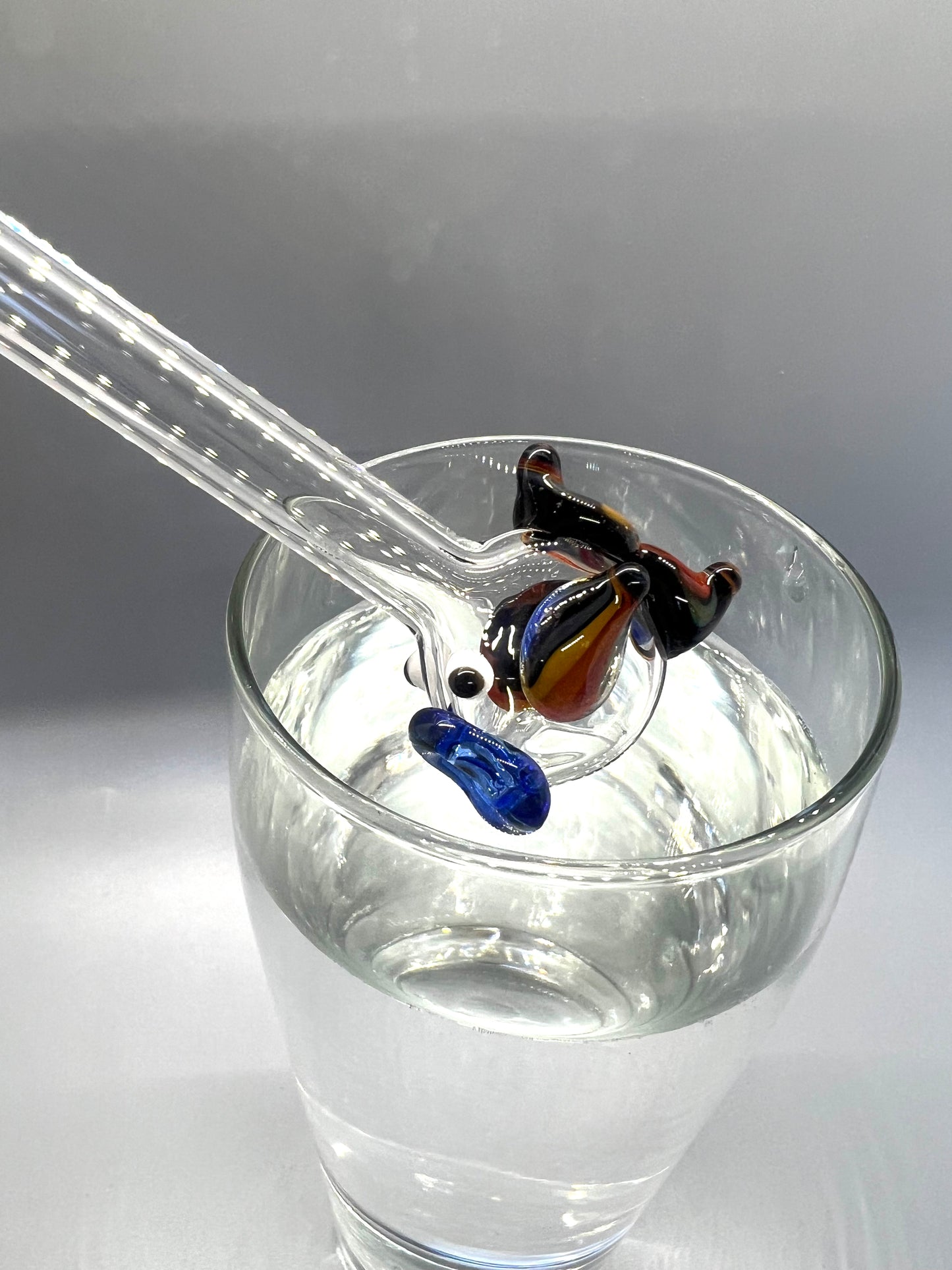 Fish Glass Straw- Rainbow