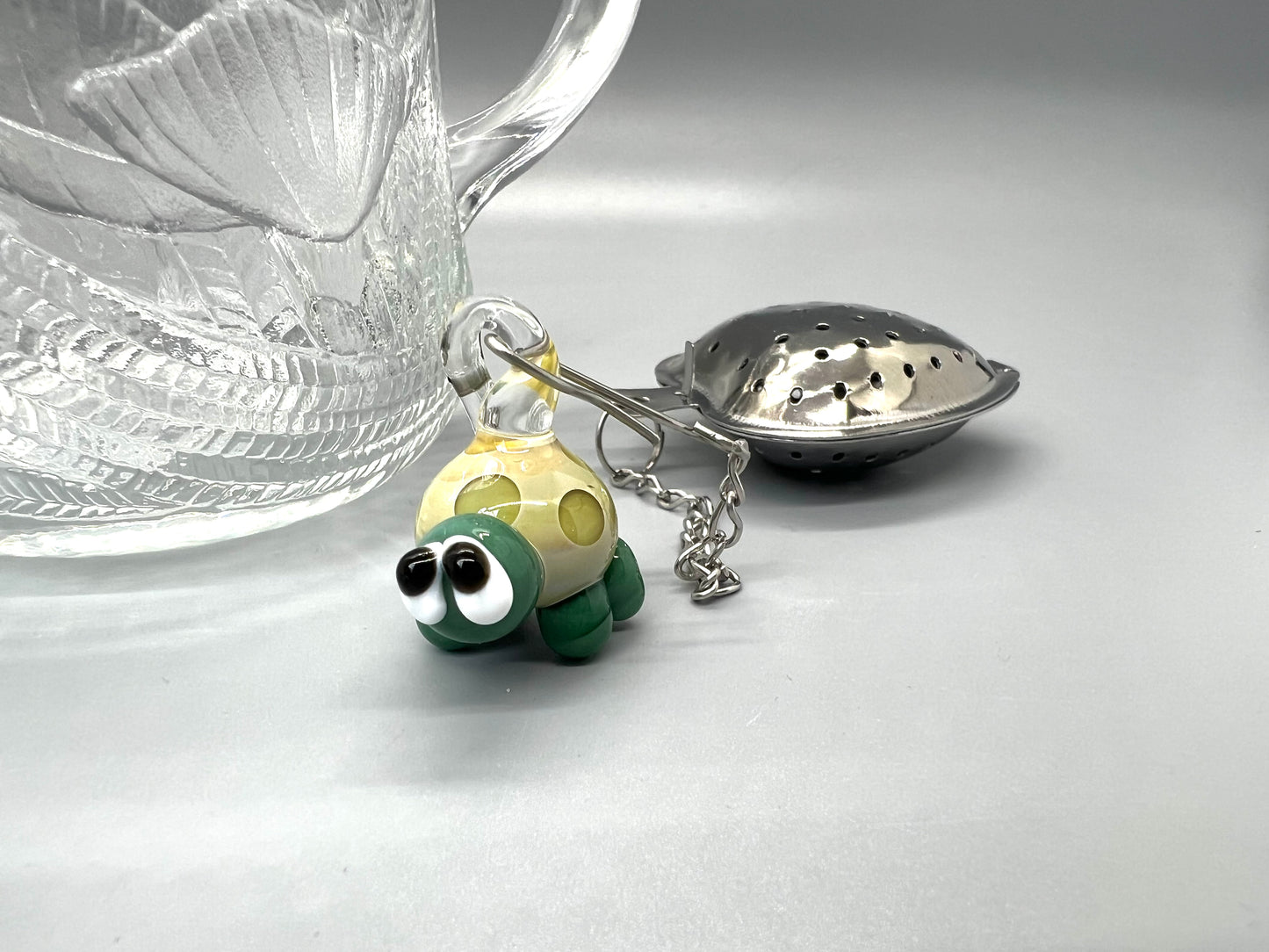 Turtle Tea Steeper - Aqua with Caramel Shell
