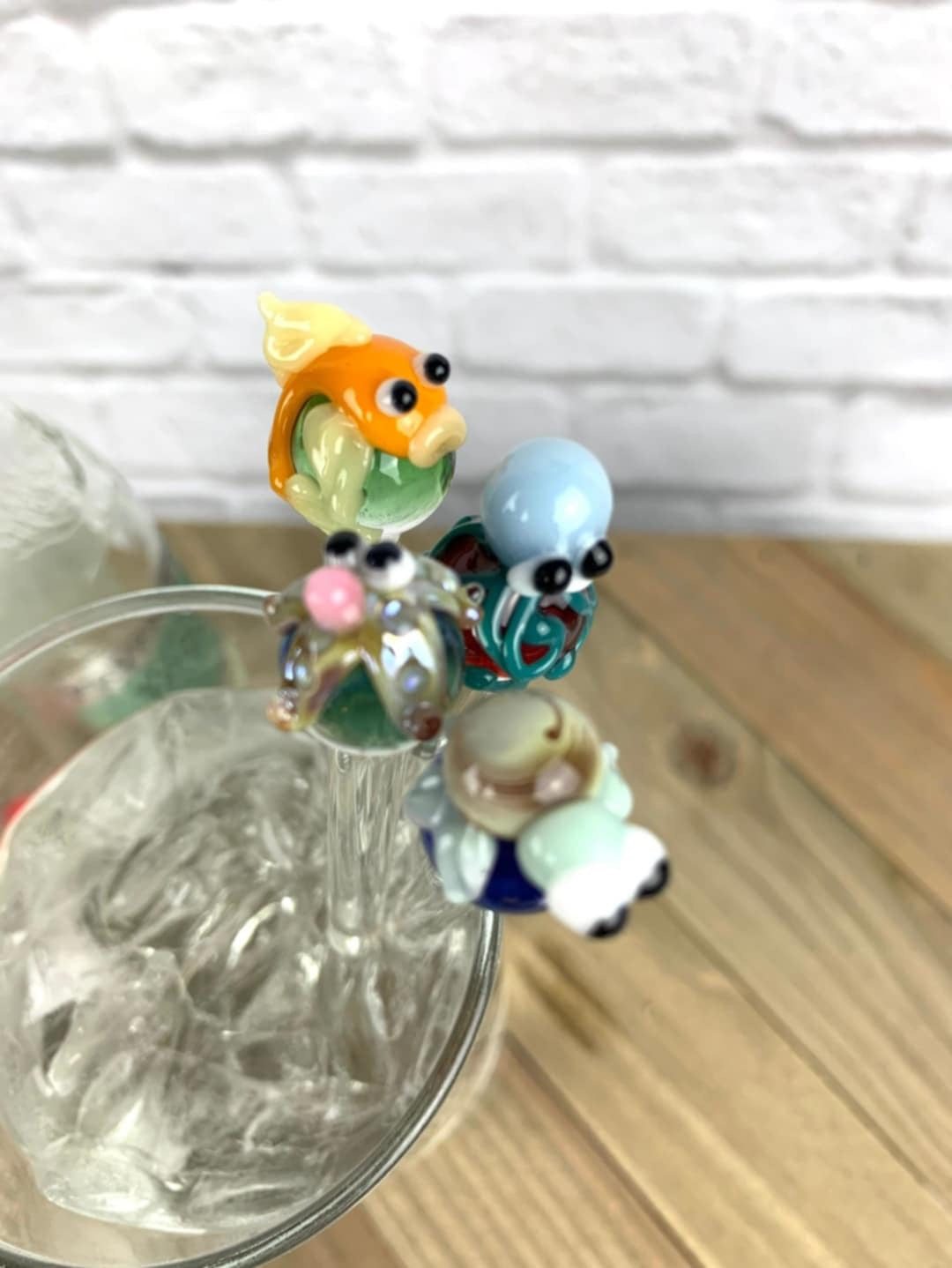 Ocean Animal Glass Stir Stick- 7.5”