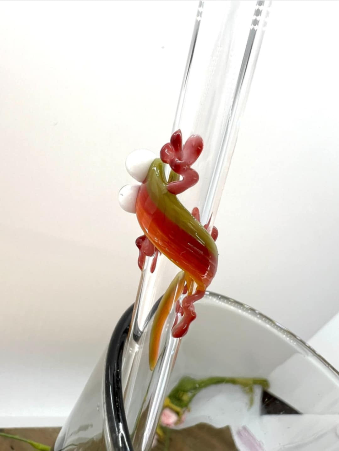 Striped Gecko Smoothie Straw