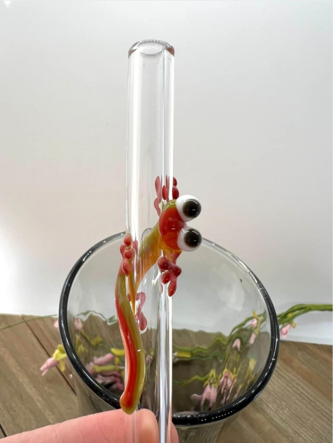 Striped Gecko Smoothie Straw