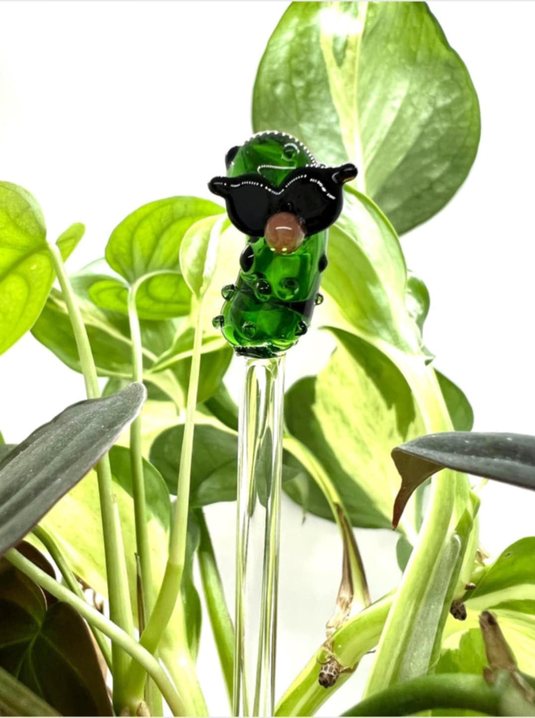 Dill Pickle Glass Plant Stake