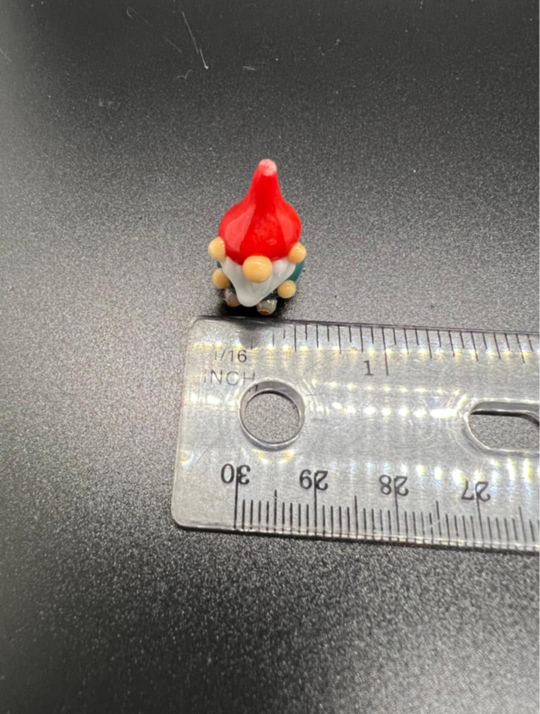 Tiny Glass Gnome Figurine- Teal Shirt
