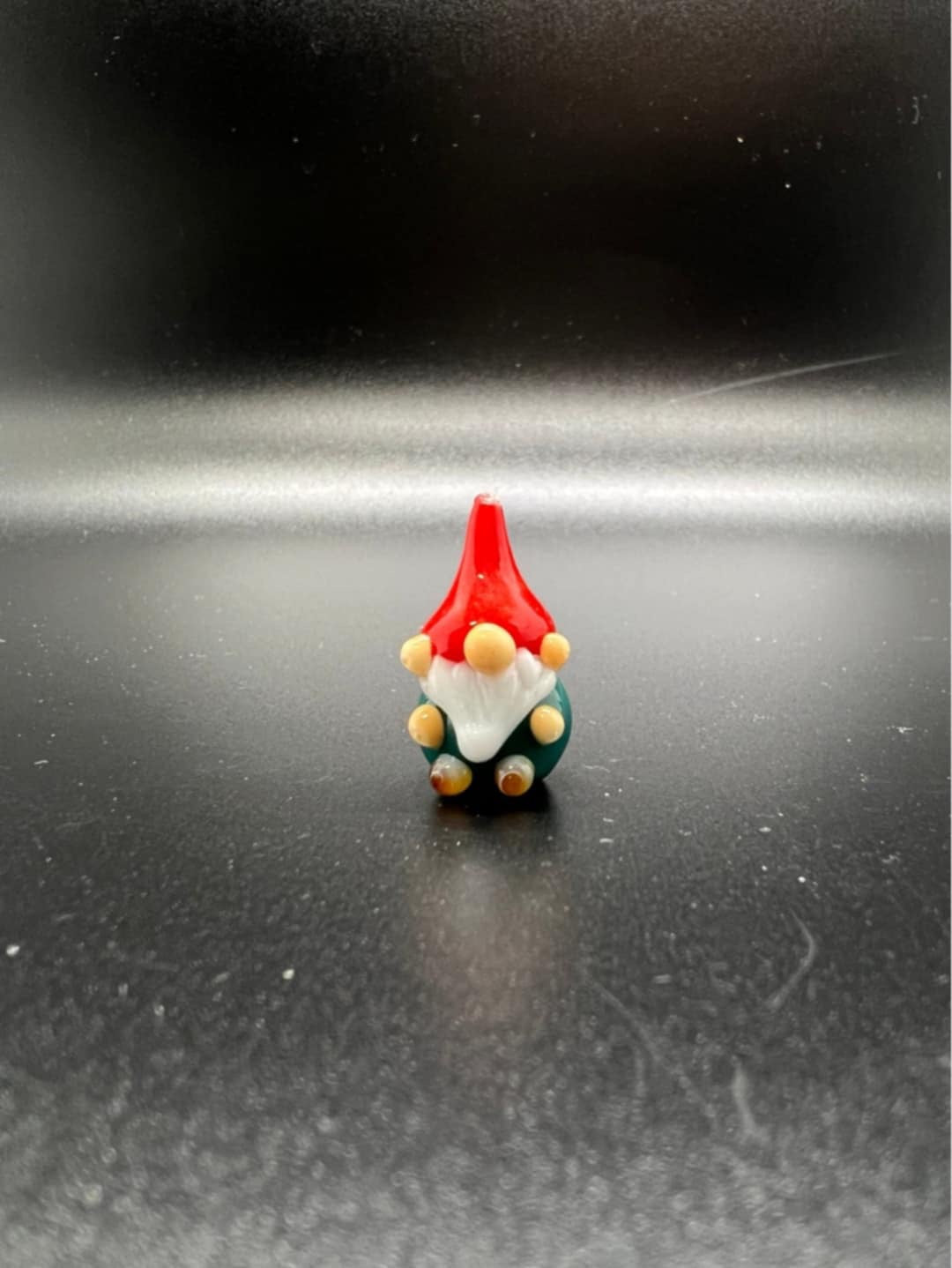 Tiny Glass Gnome Figurine- Teal Shirt