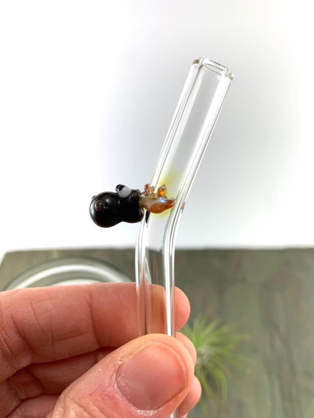 Moose on a Clear Bent Straw