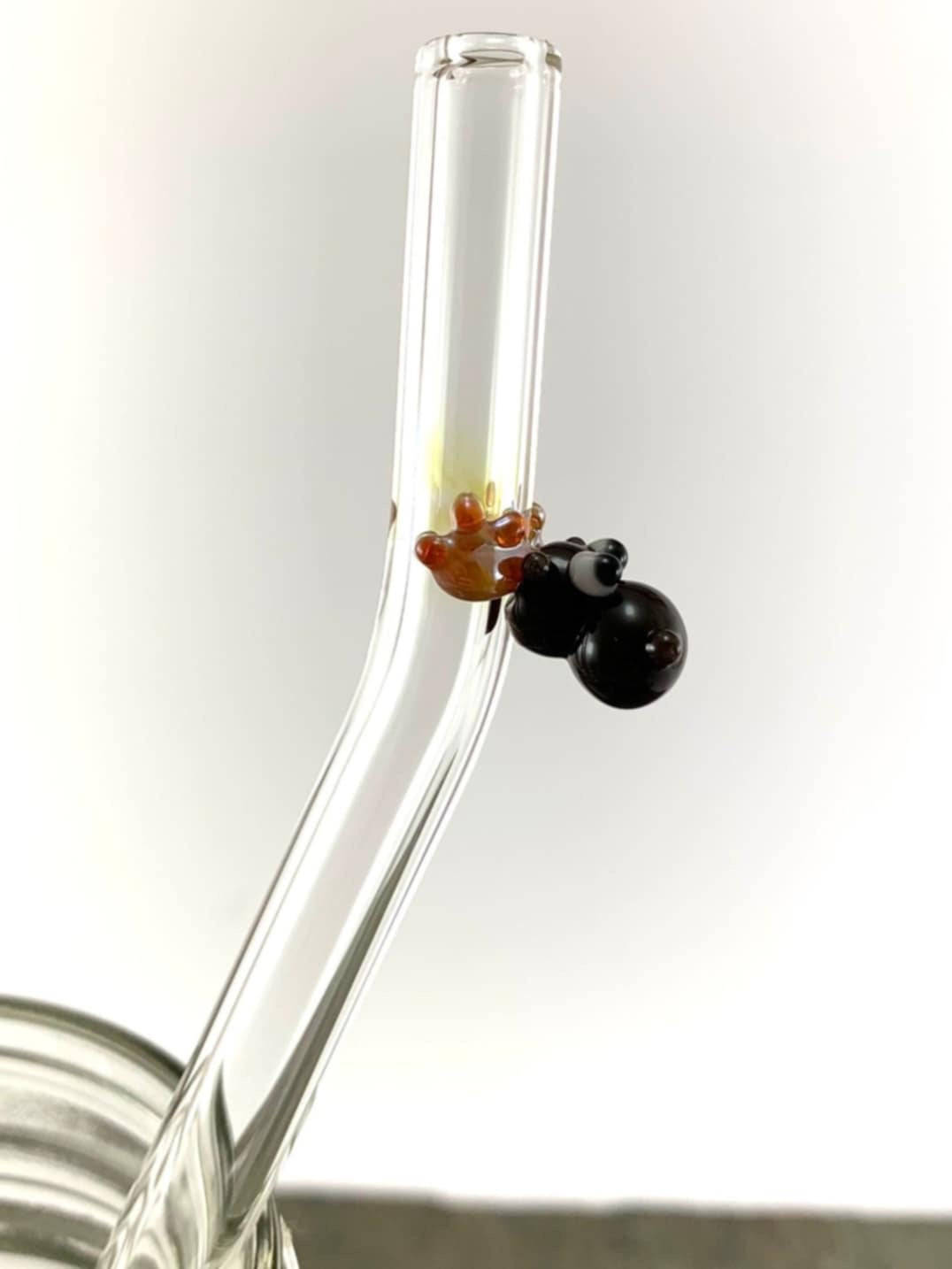 Moose on a Clear Bent Straw