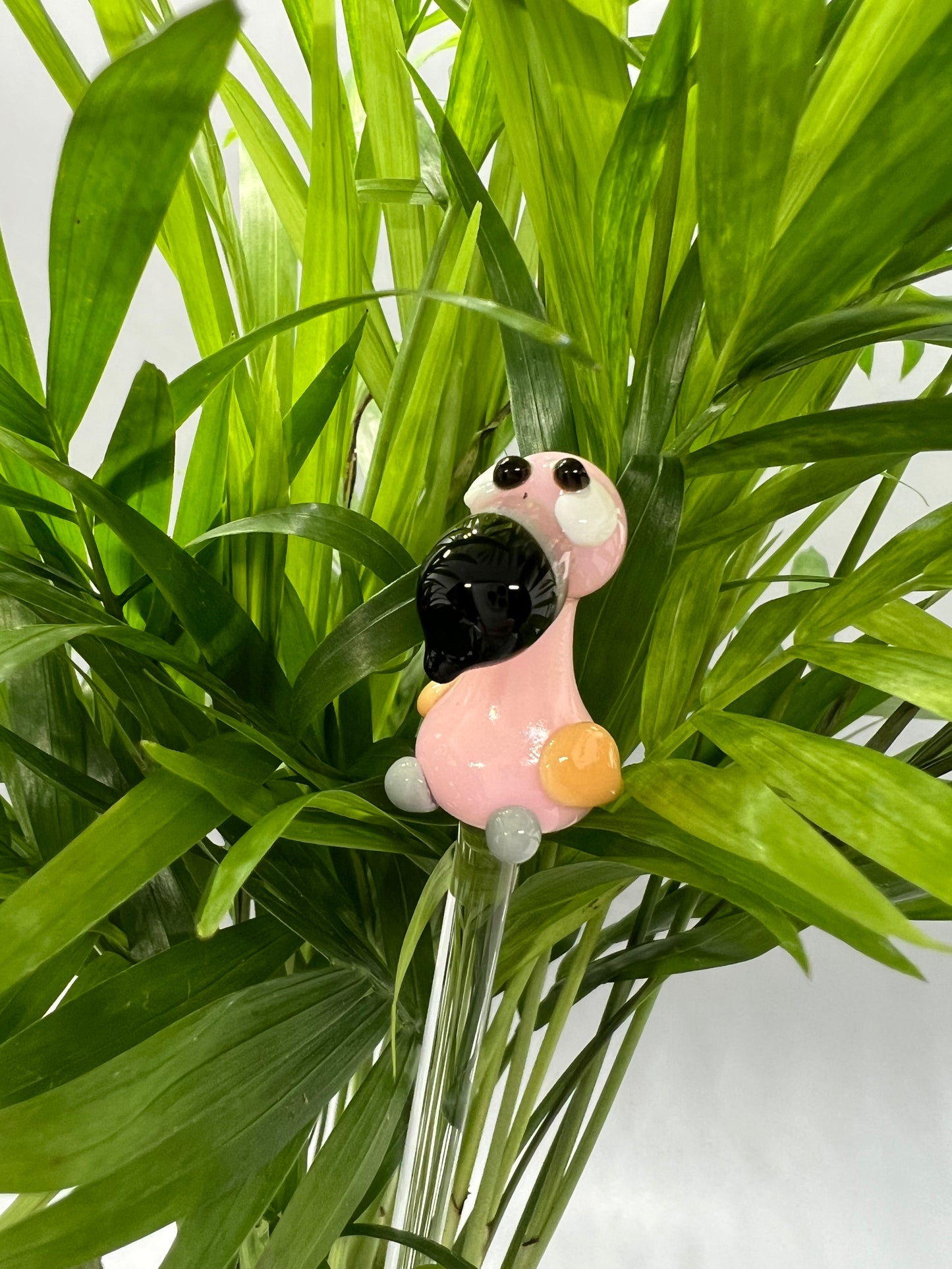 Flamingo Glass Plant Stake