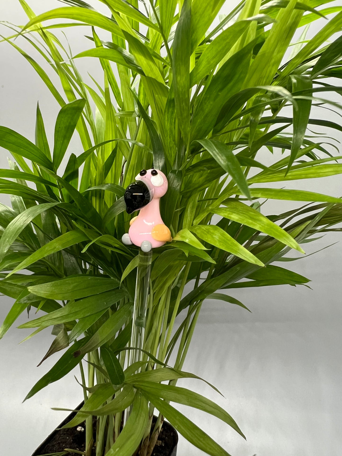Flamingo Glass Plant Stake