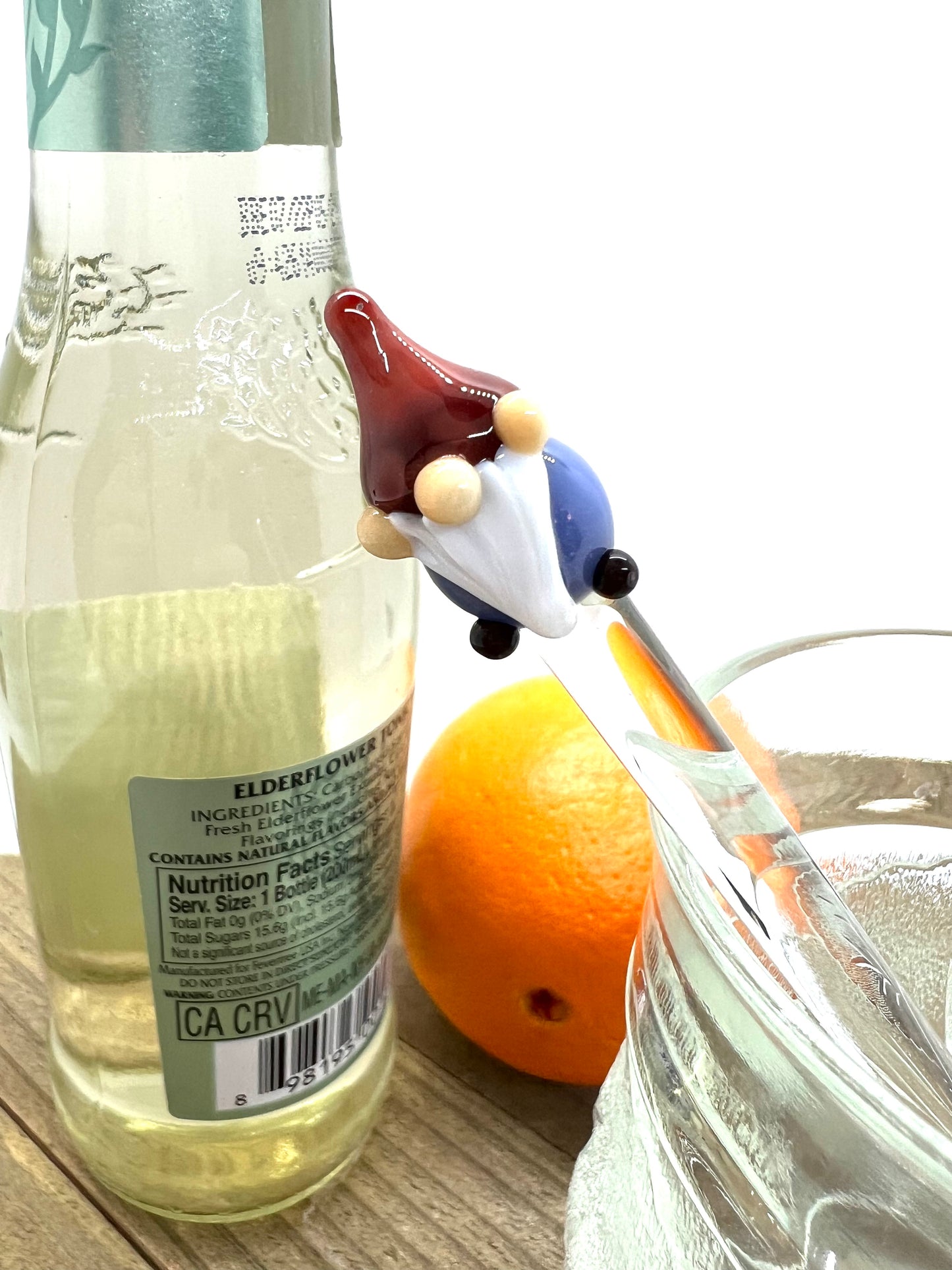 Blue Gnome Glass Stir Stick