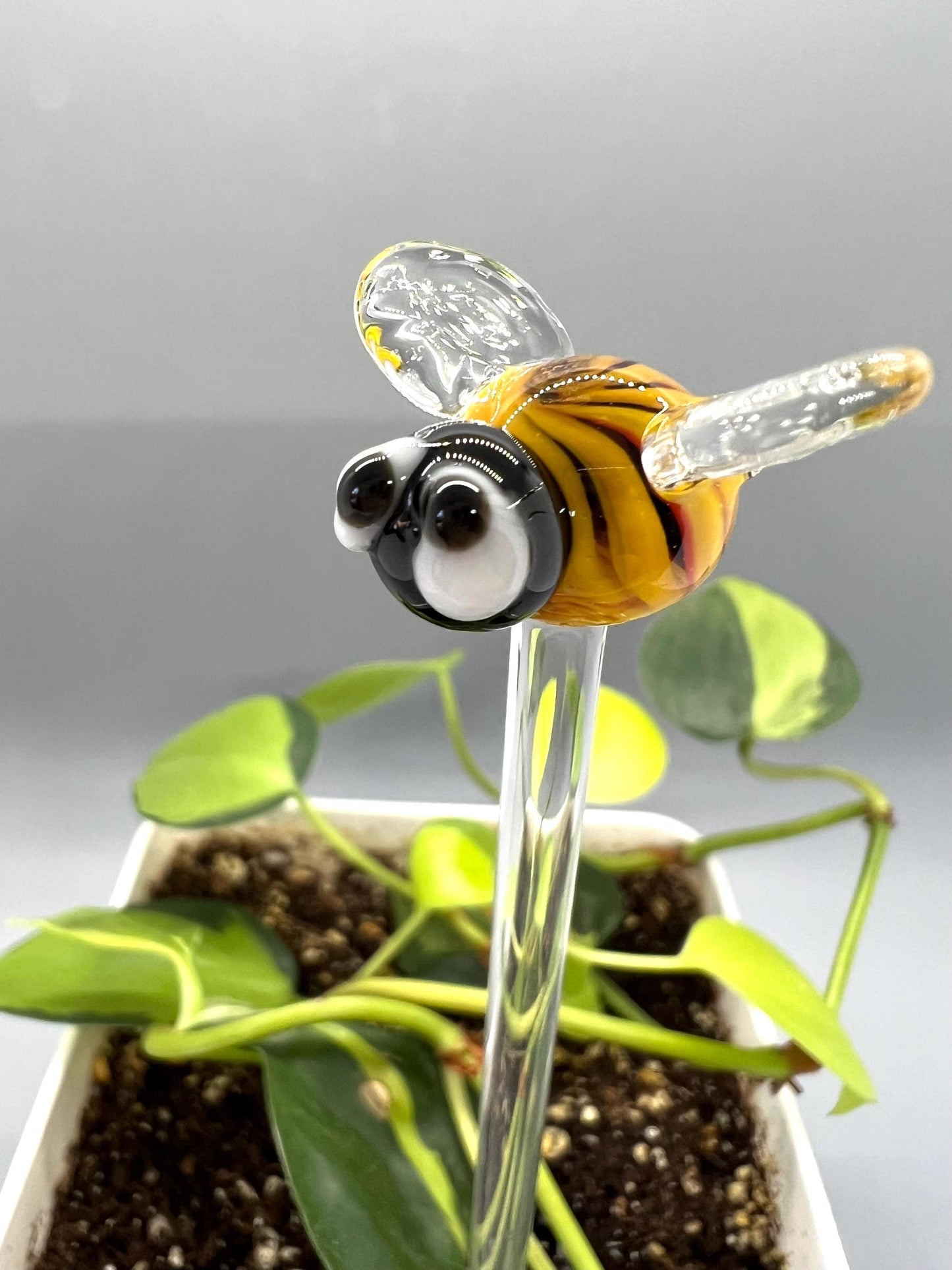 Bumble Bee Glass Plant Stake