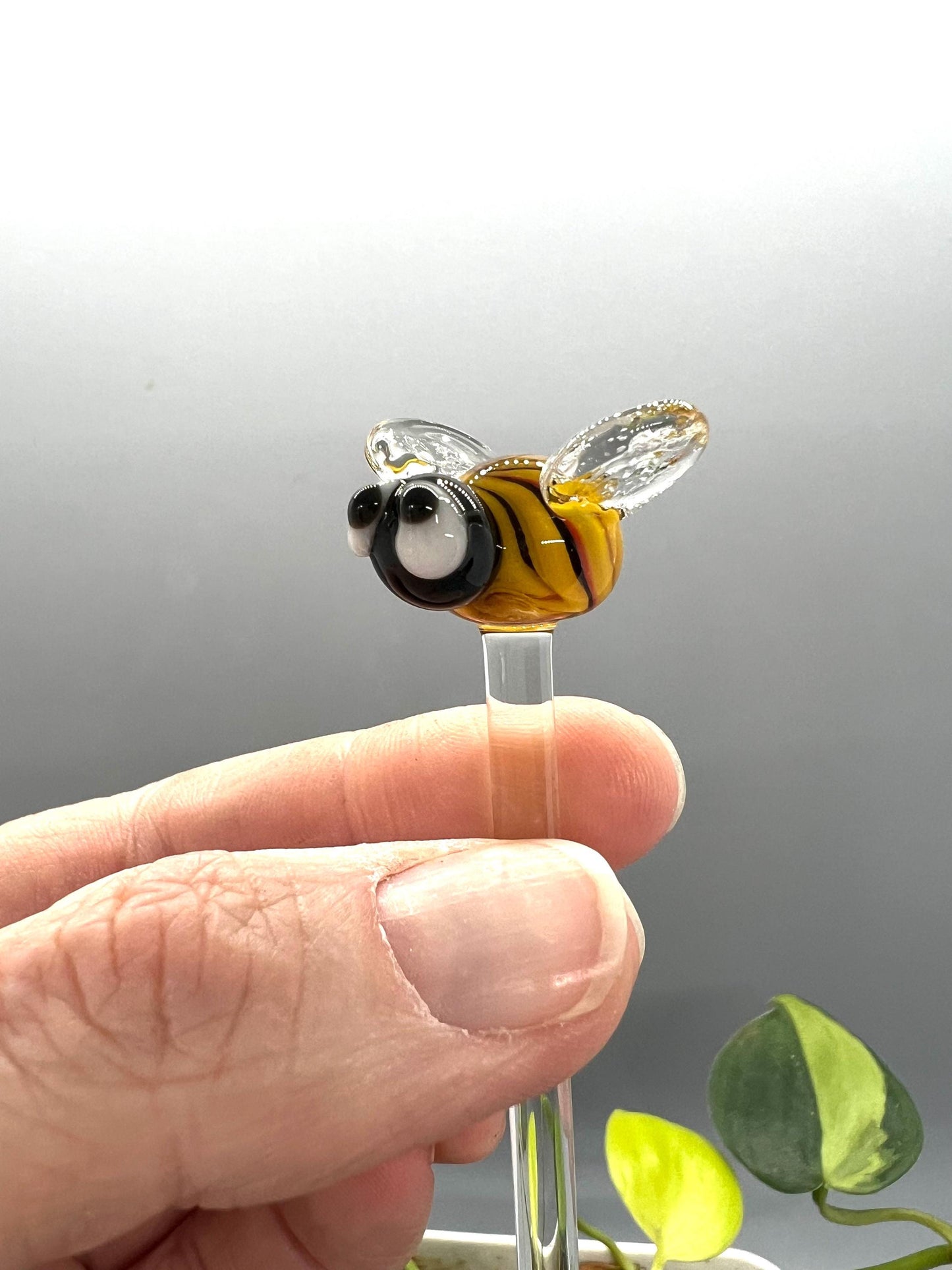 Bumble Bee Glass Plant Stake