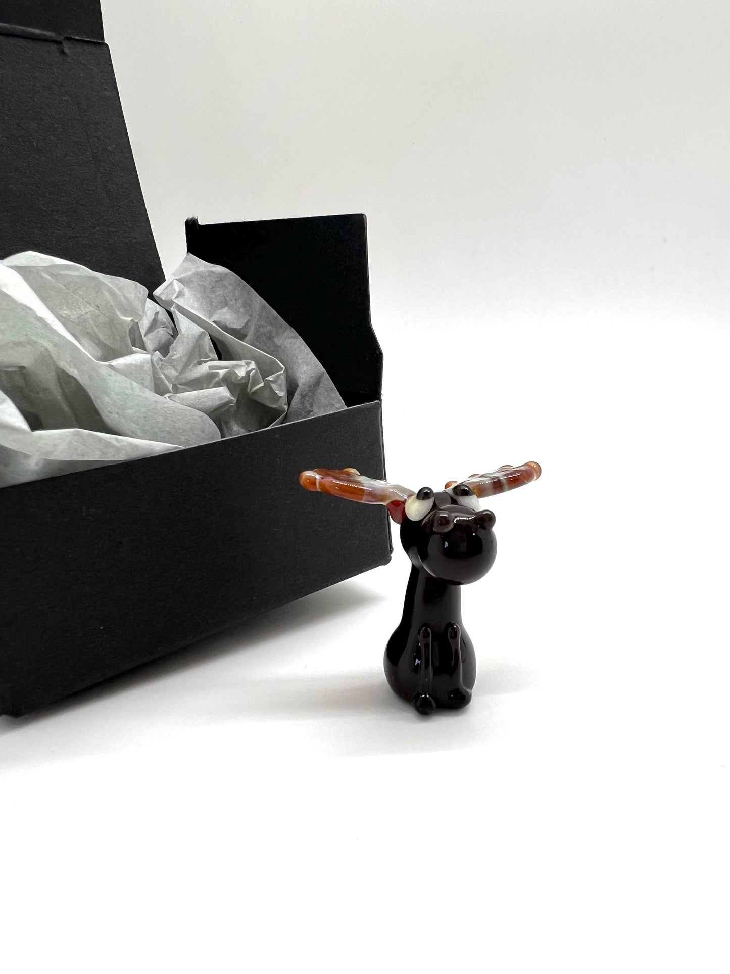 Moose Miniature Glass Figurine
