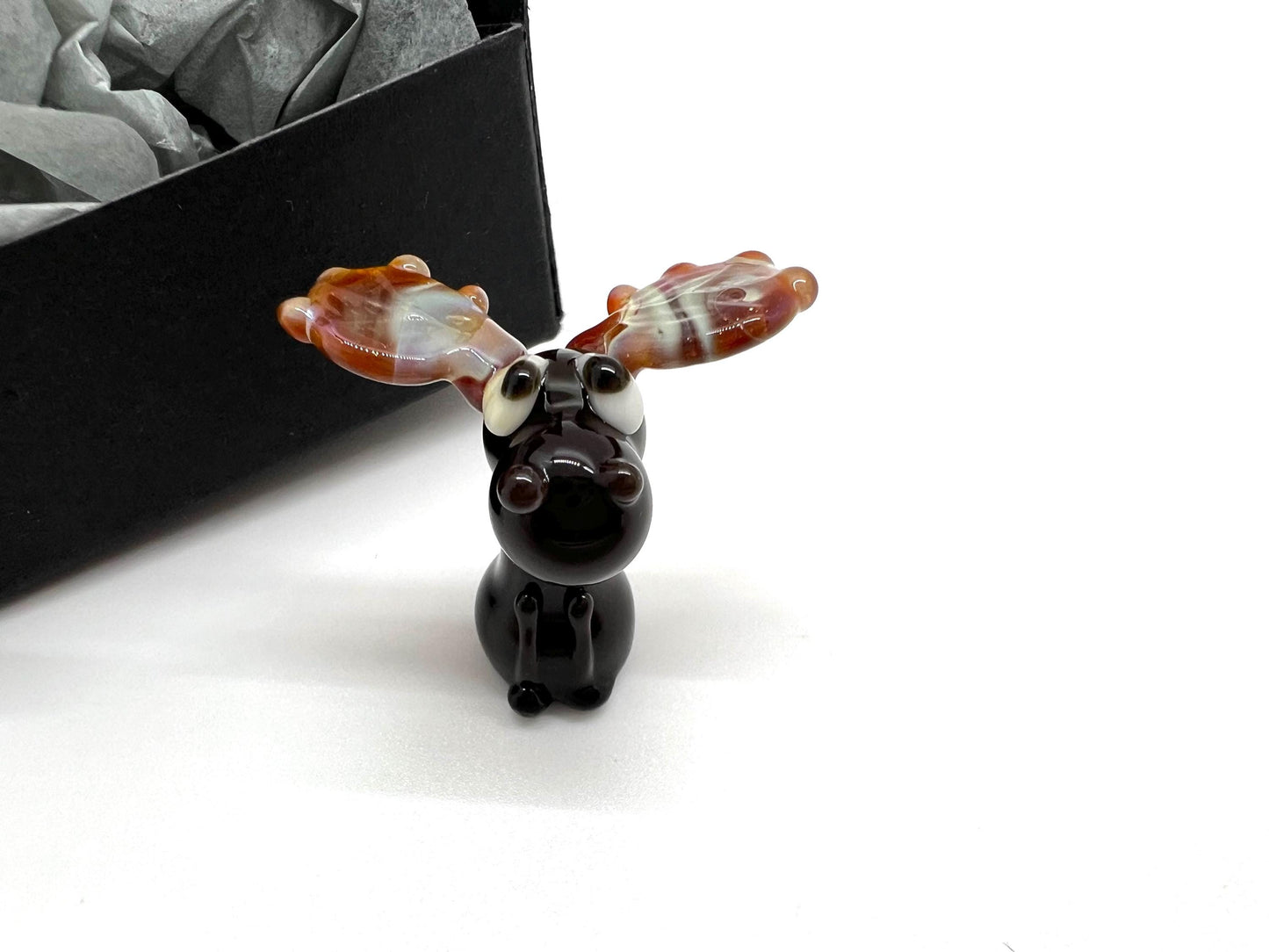 Moose Miniature Glass Figurine