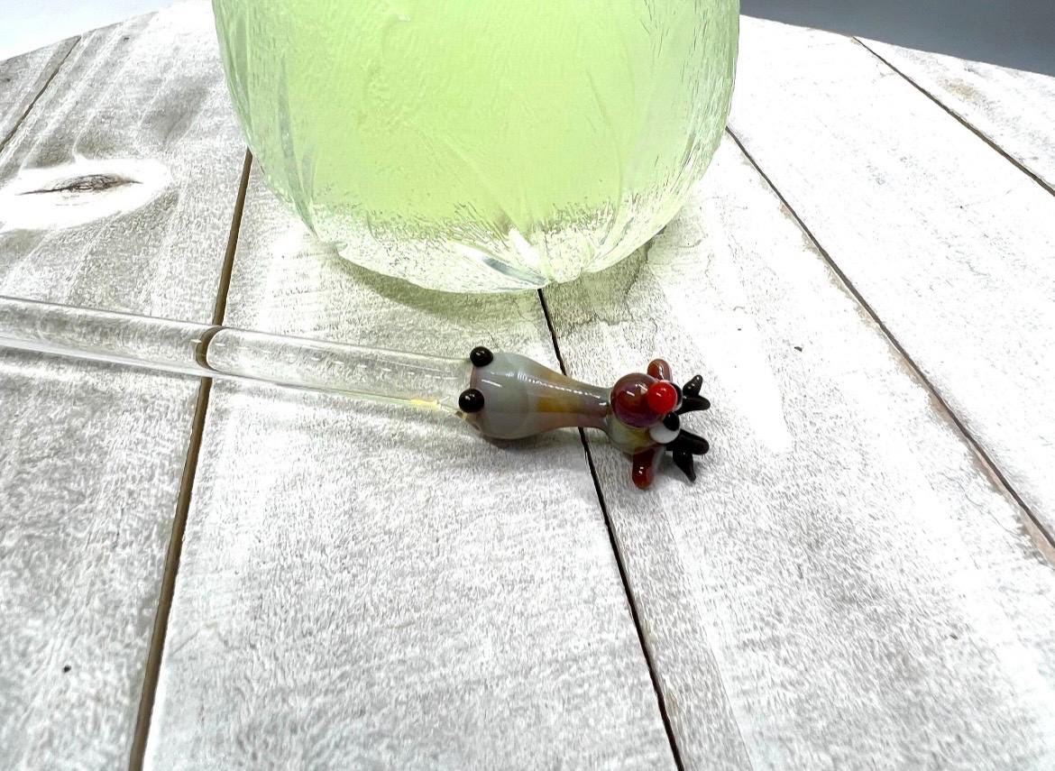 Reindeer Glass Stir Stick- 6โ long