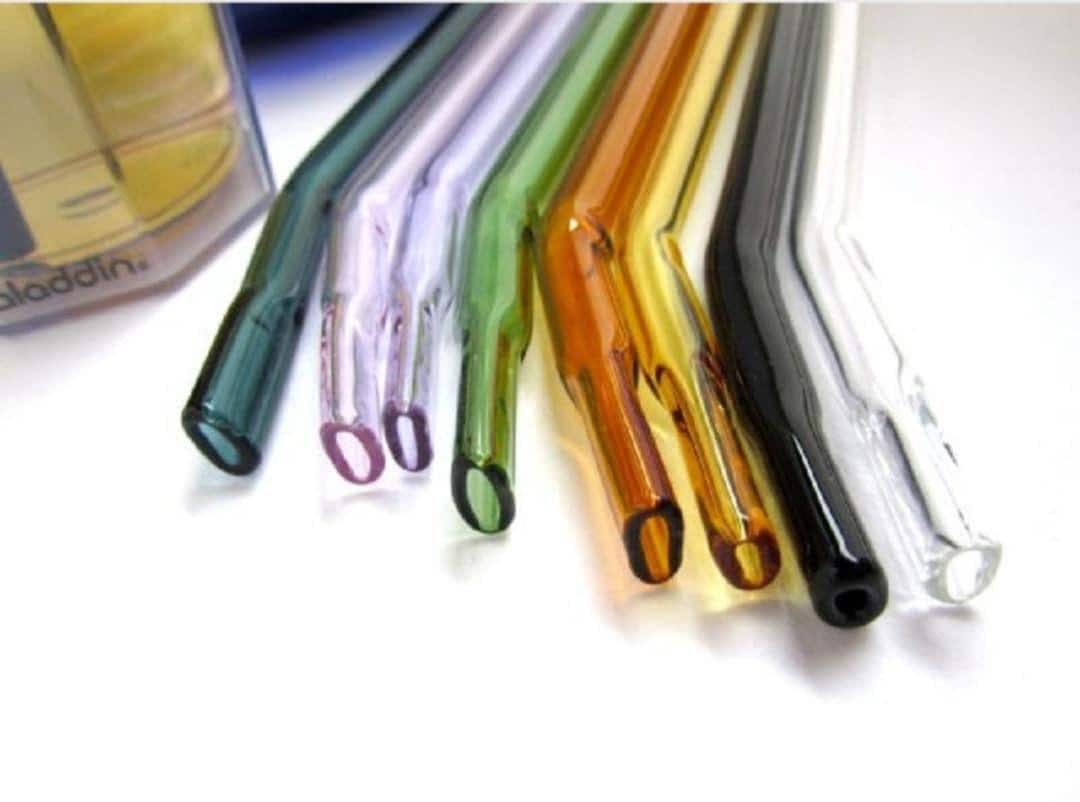 Bent and Pinched Glass Straws- Set of 4