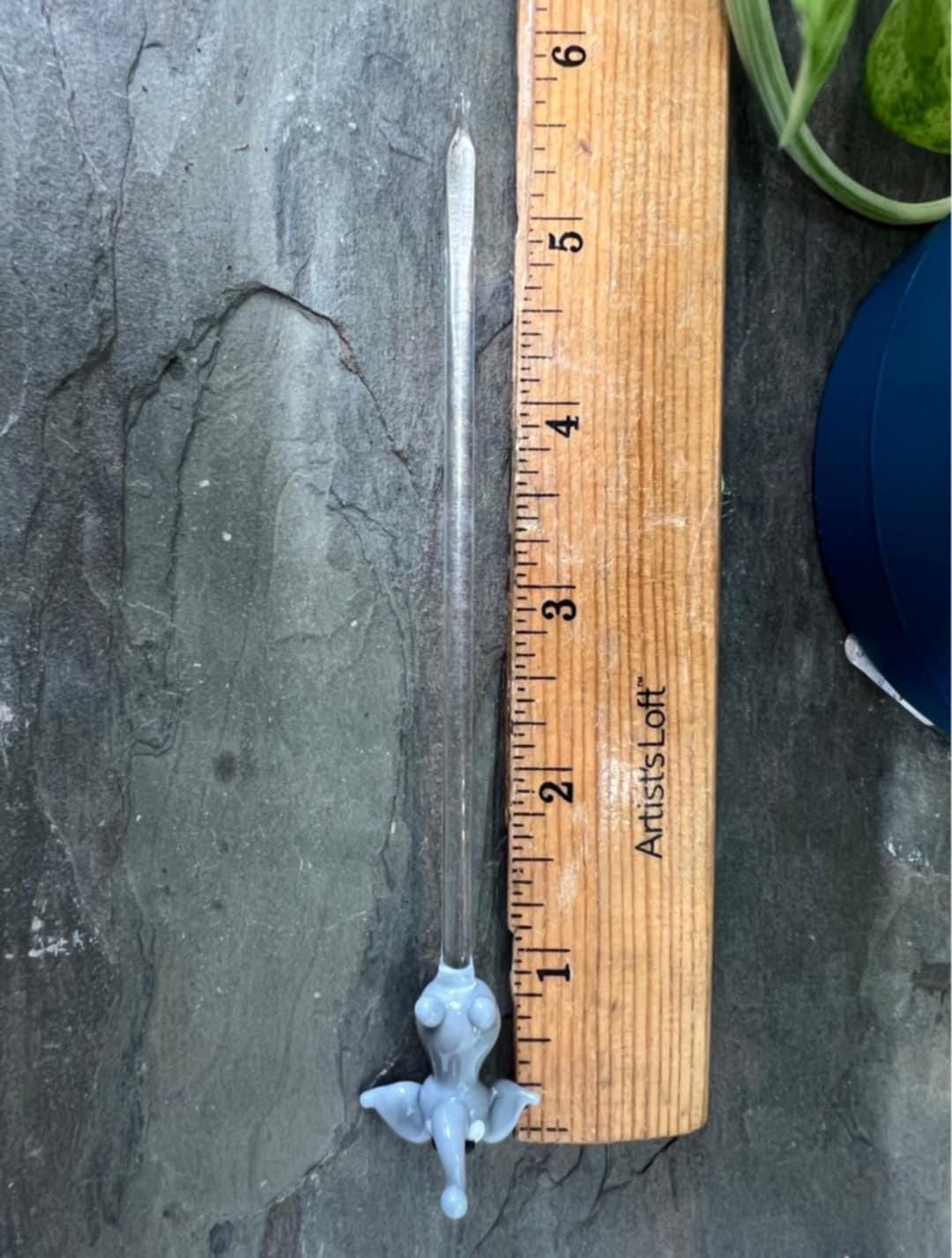 Gray Elephant Glass Plant Stake