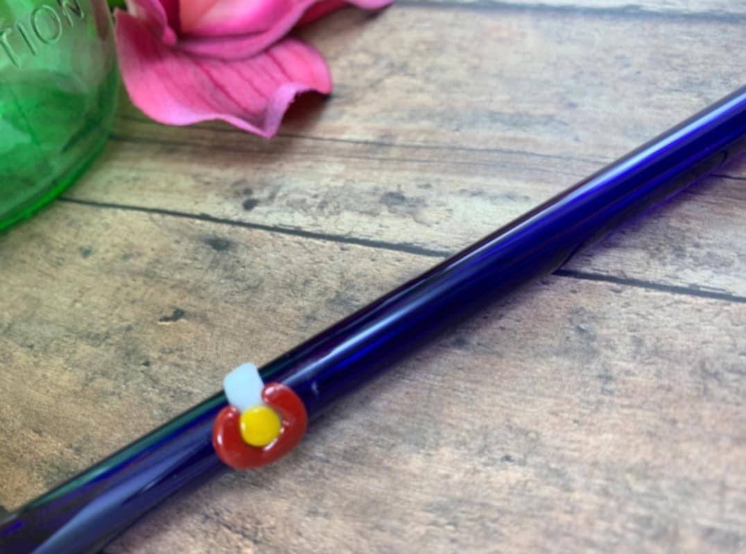 Colorado Flag on Straight Blue Smoothie Glass Straw