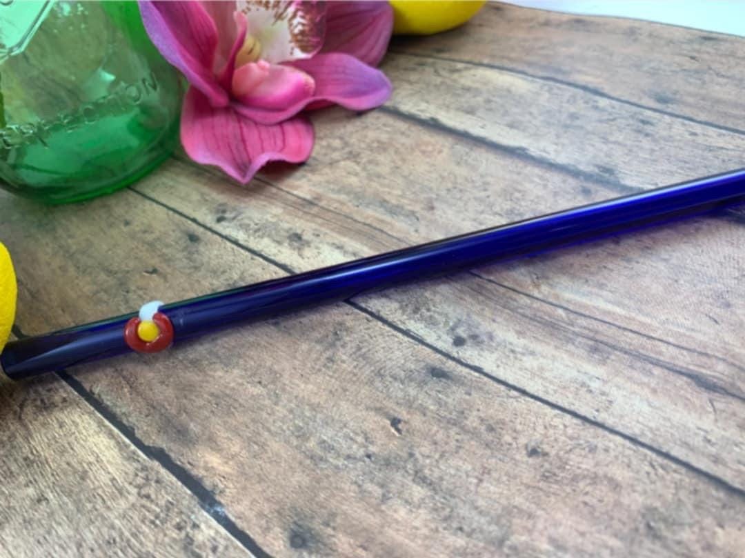 Colorado Flag on Straight Blue Smoothie Glass Straw