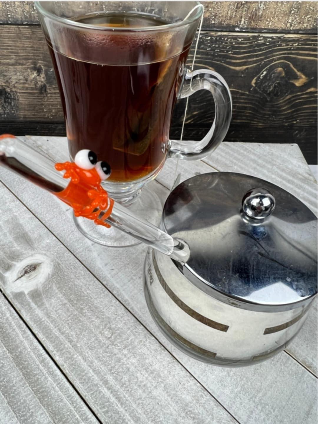 Frog Glass Tea Spoon- Choose your favorite color