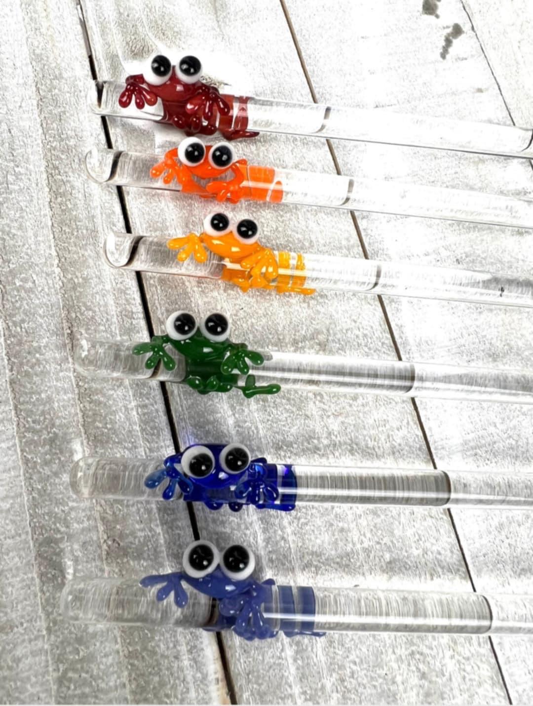 Frog Glass Tea Spoon- Choose your favorite color