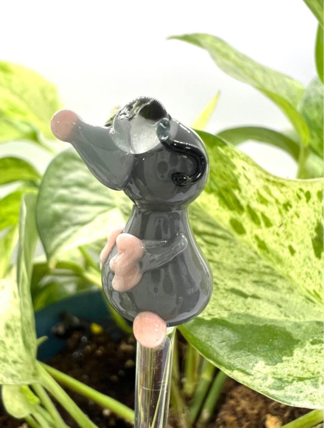 Mole with Glasses Glass Plant Stake- Customizable Length- Free Gift Wrap
