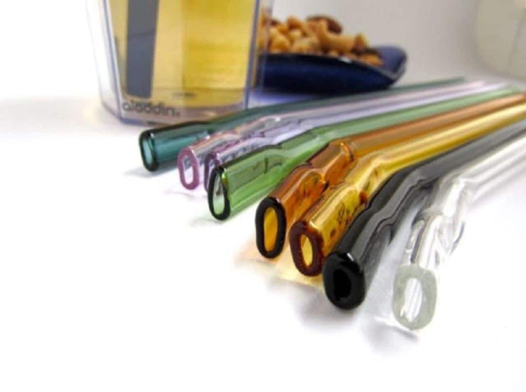 Bent and Pinched Glass Straws- Set of 4