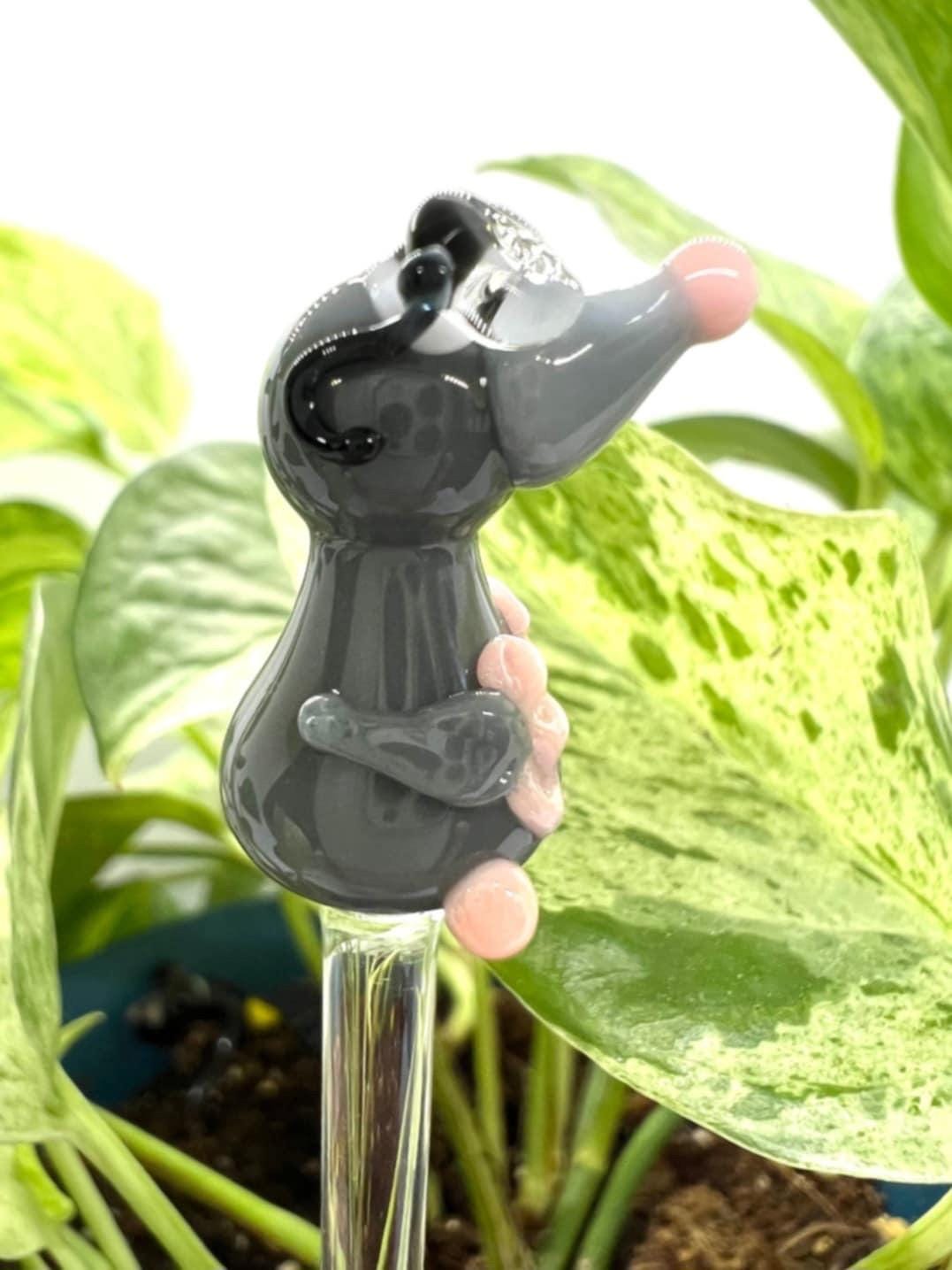 Mole with Glasses Glass Plant Stake- Customizable Length- Free Gift Wrap