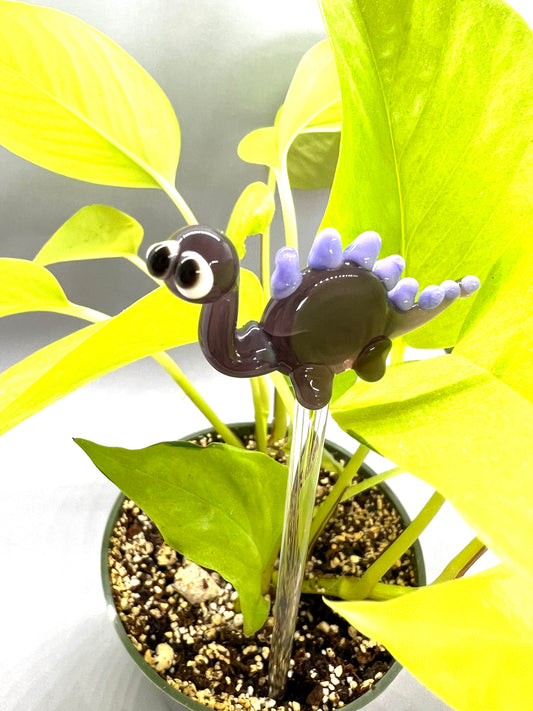Purple Dinosaur Glass Plant Stake