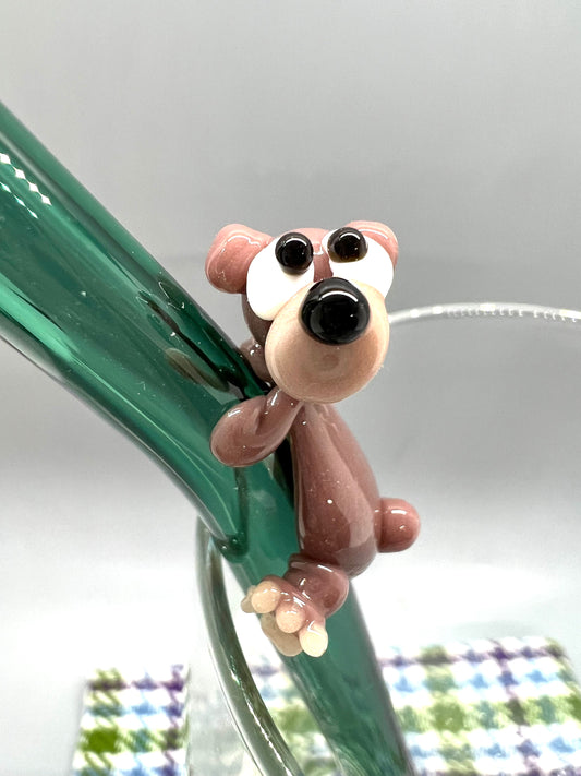Grizzly Bear Glass Drinking Straw