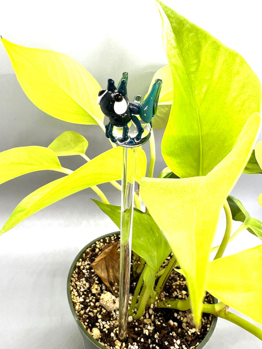 Teal Grasshopper Plant Stake