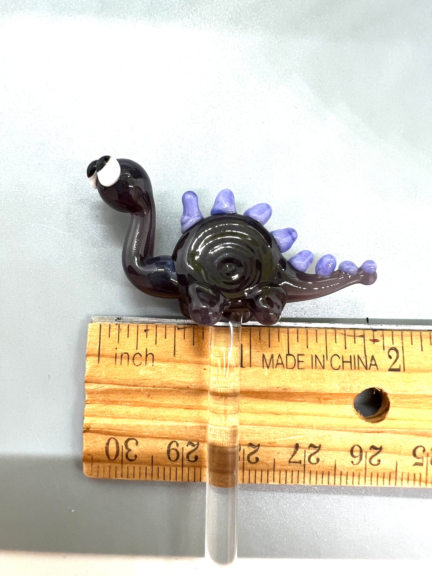 Purple Dinosaur Glass Plant Stake