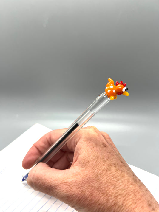 Orange Chicken on Clear Glass Ink Pen
