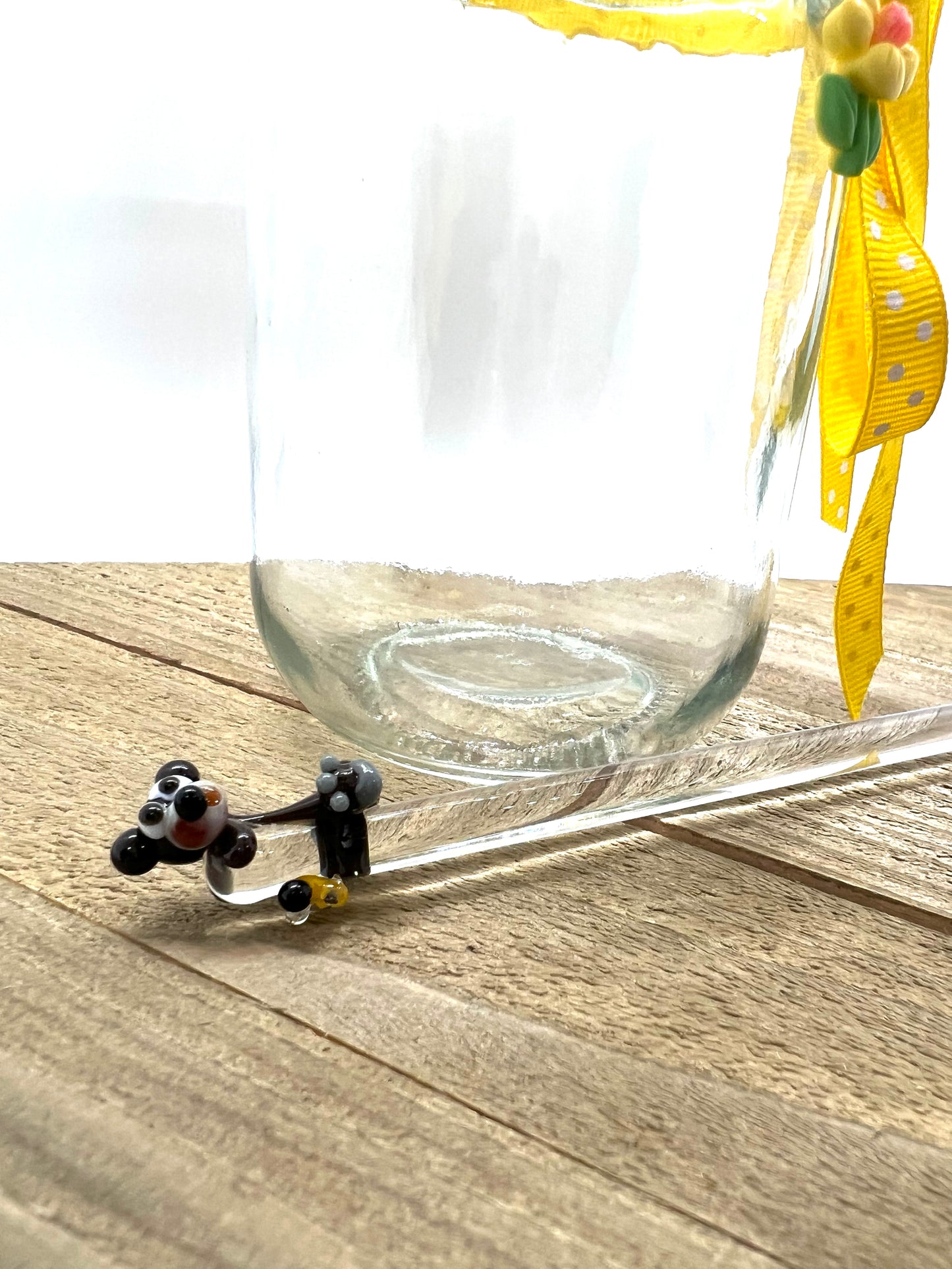 Bitsy Black Bear with Tiny Bees Honey Drizzle Wand