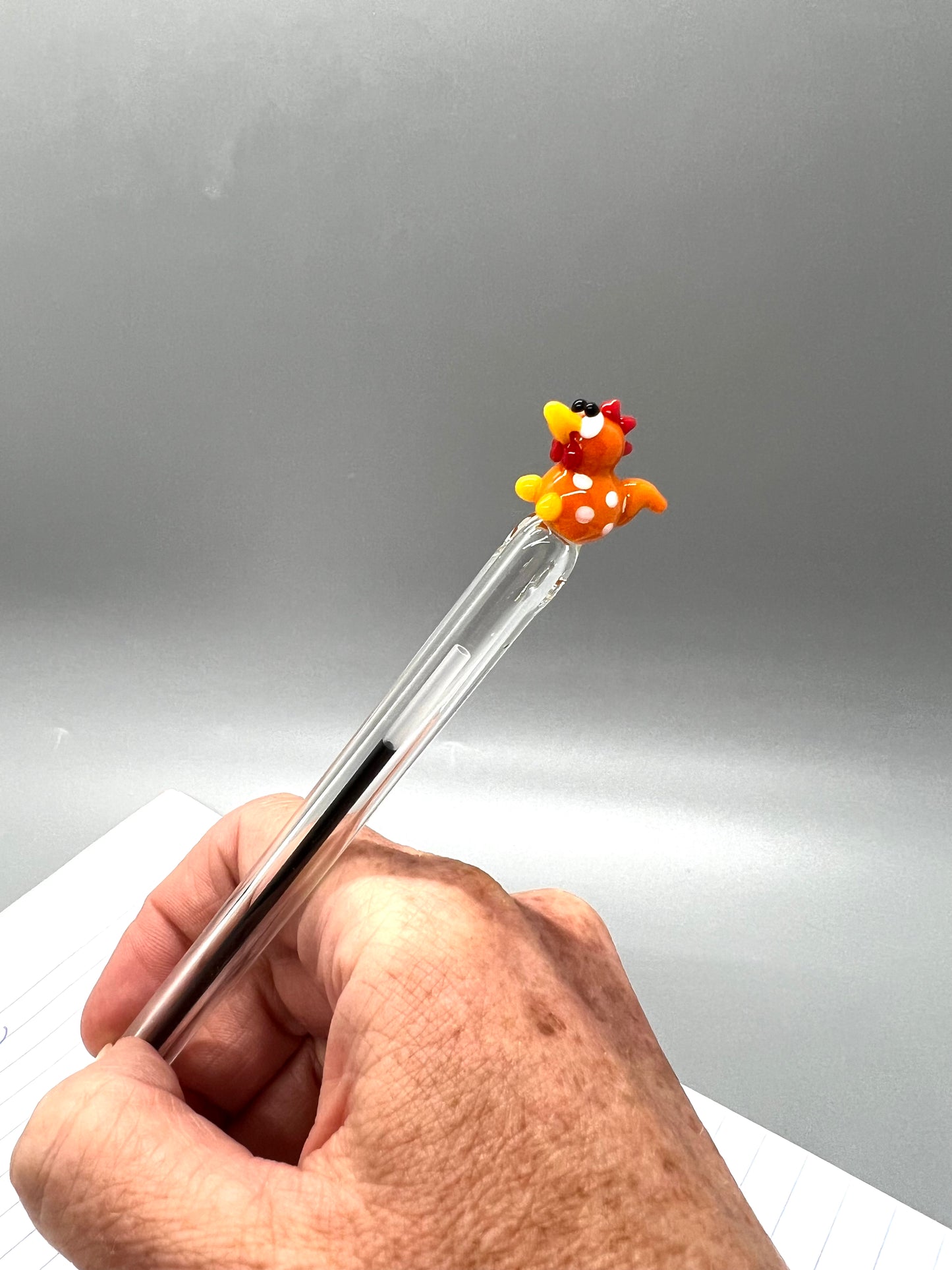 Orange Chicken on Clear Glass Ink Pen