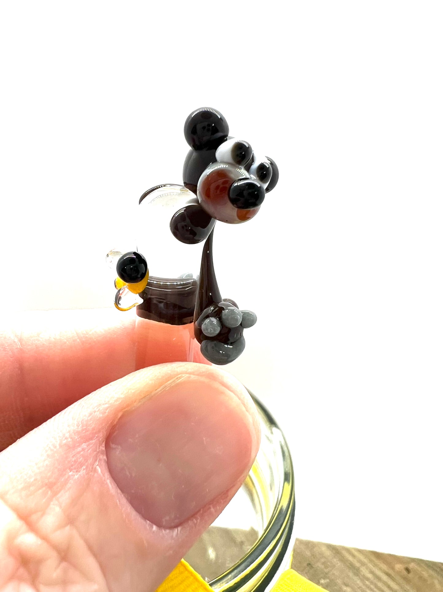 Bitsy Black Bear with Tiny Bees Honey Drizzle Wand