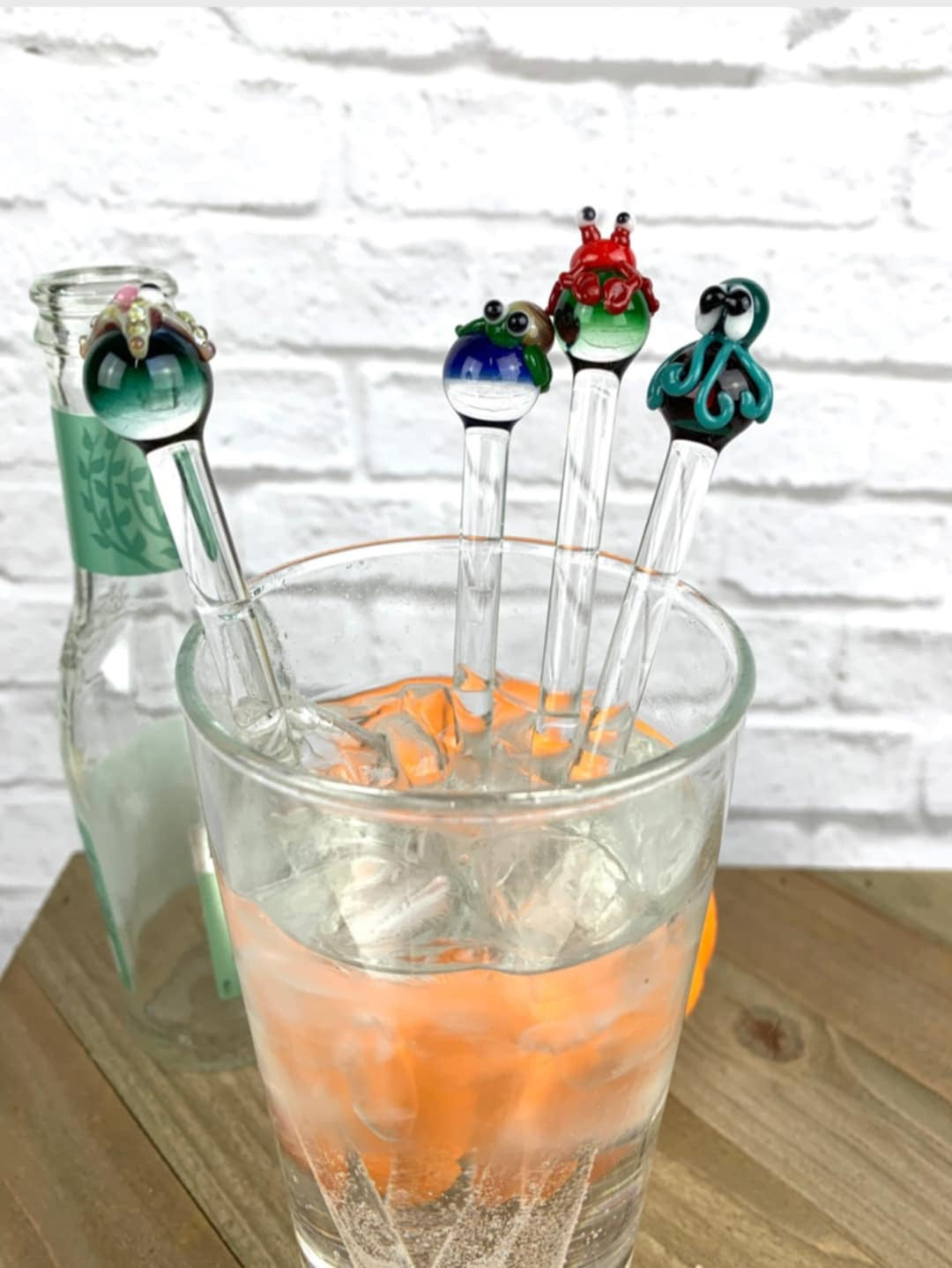 Ocean Animal Glass Stir Stick- 7.5”