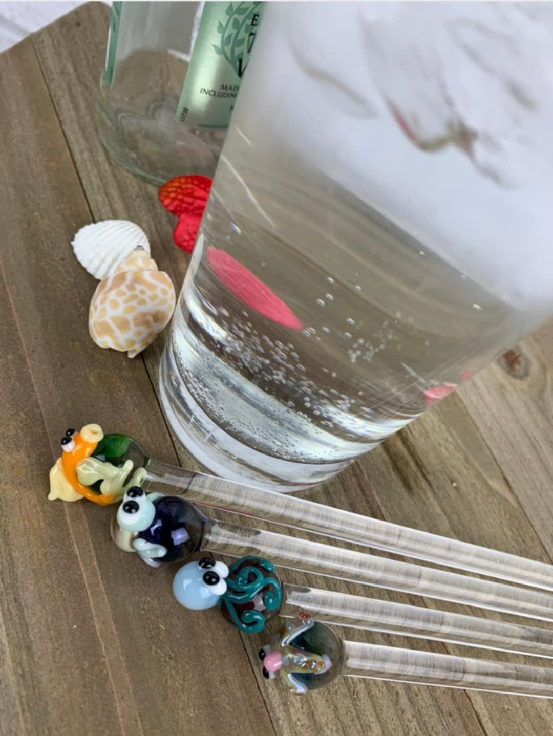 Ocean Animal Glass Stir Stick- 7.5”