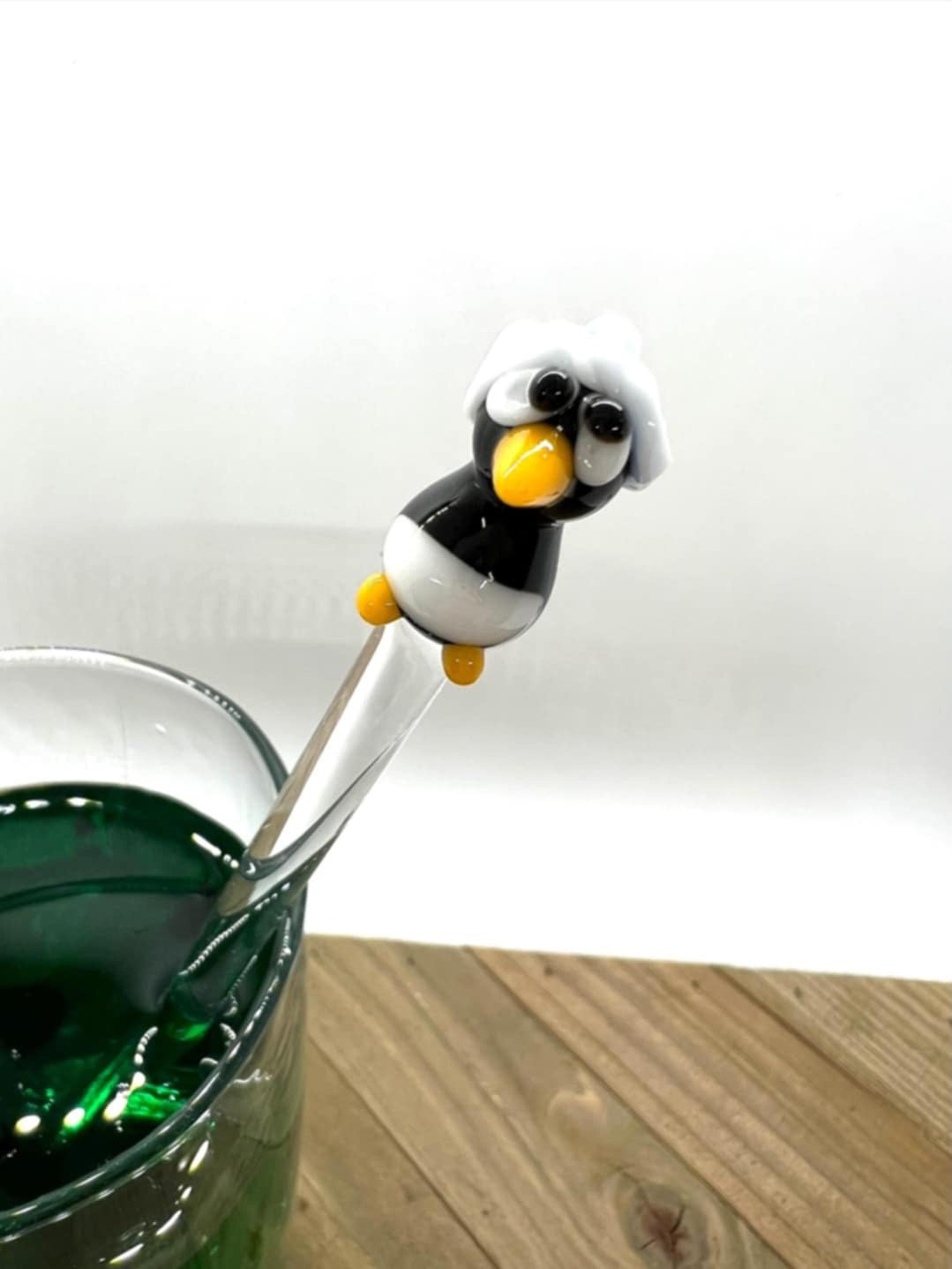 Penguin Glass Stir Stick- 7.5”