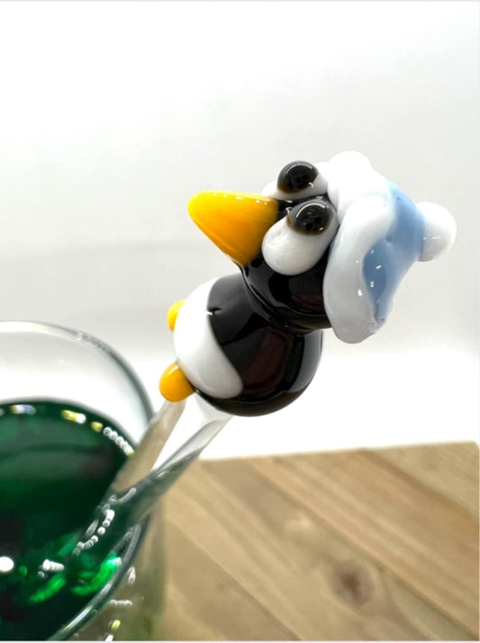 Penguin Glass Stir Stick- 7.5”