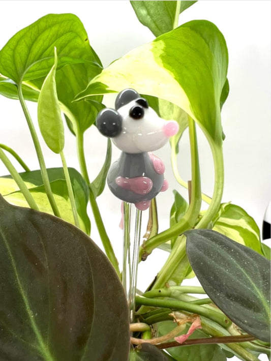 Possum Glass Plant Stake