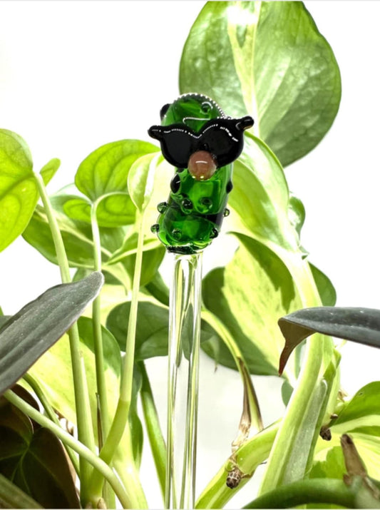 Dill Pickle Glass Plant Stake