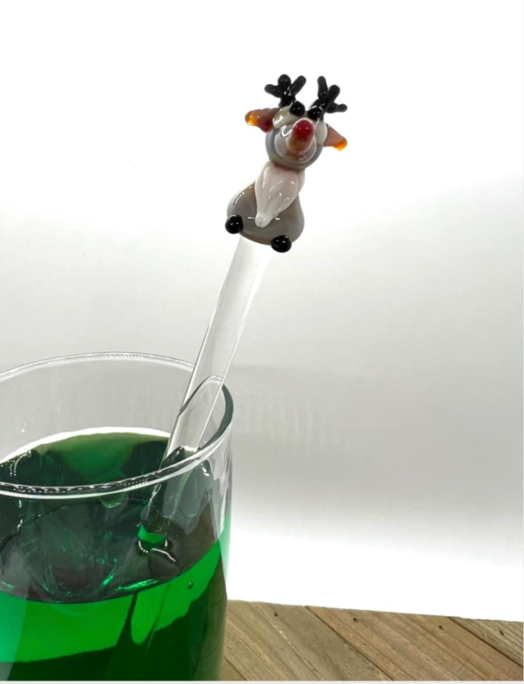Reindeer Glass Stir Stick- 7” long