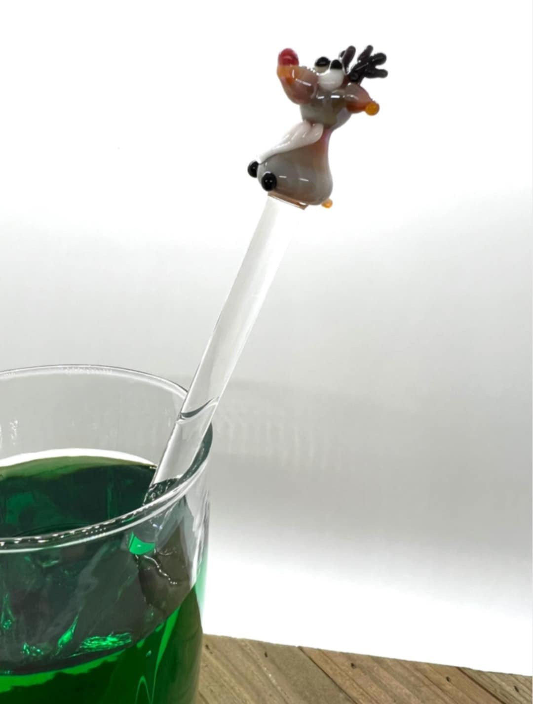 Reindeer Glass Stir Stick- 7” long