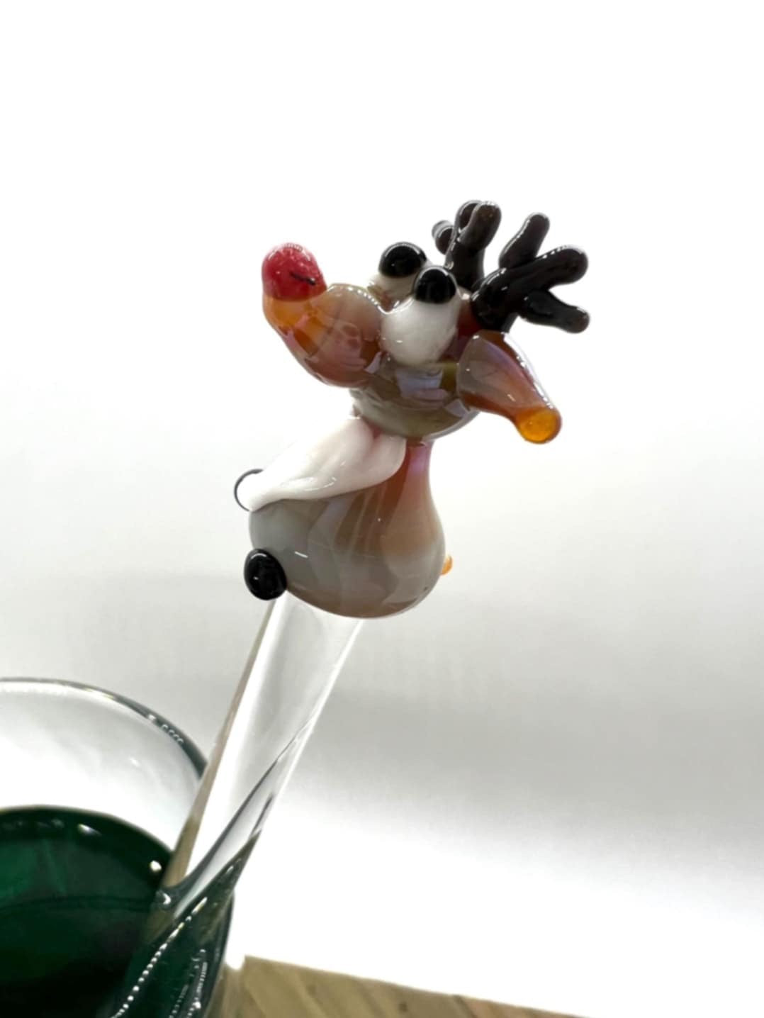 Reindeer Glass Stir Stick- 7” long
