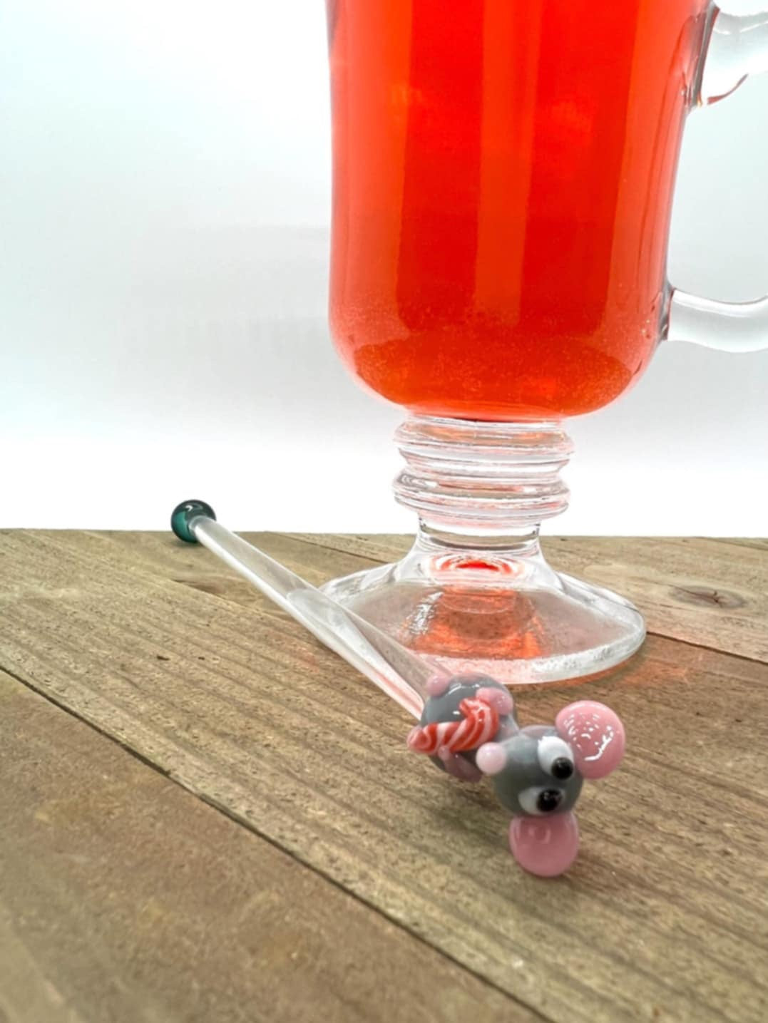 Christmas Mouse Glass Stir Stick