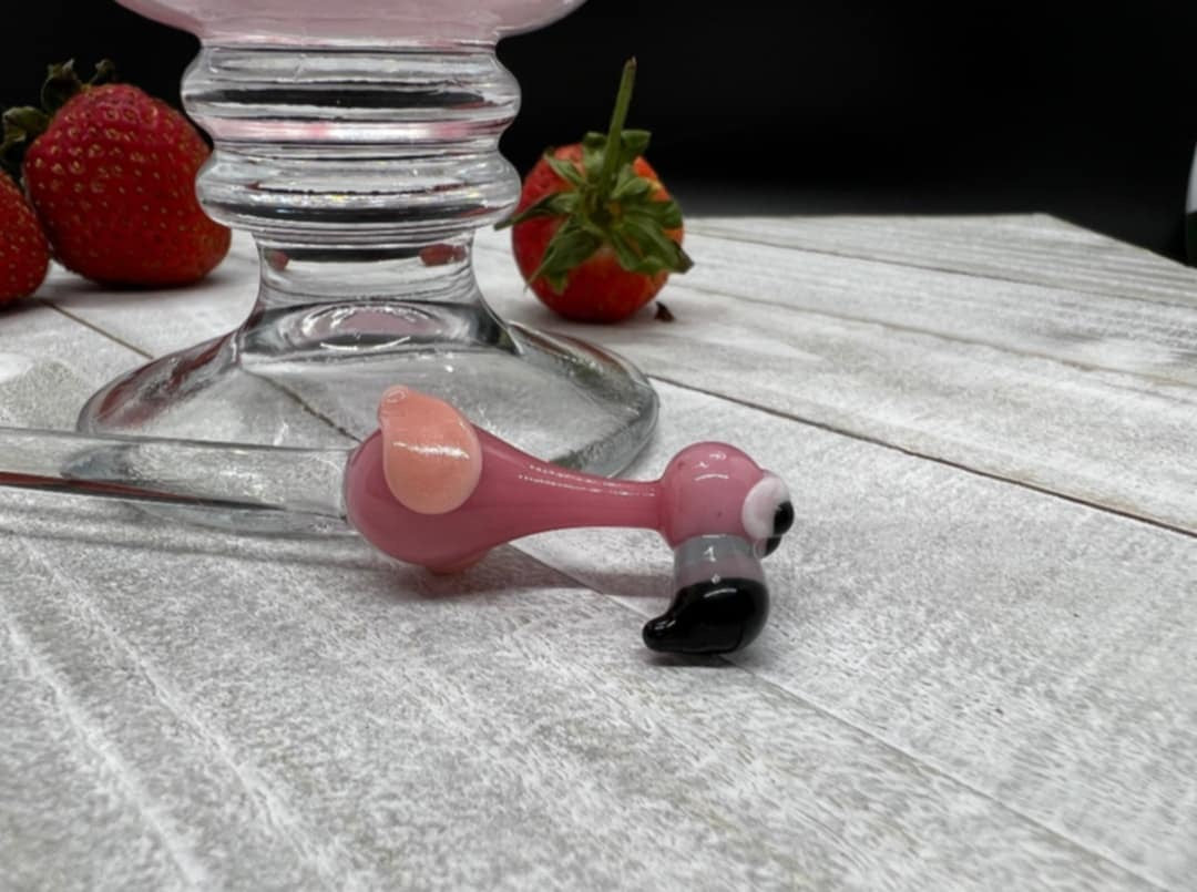 Pink Flamingo Glass Stir Stick- 5.75”