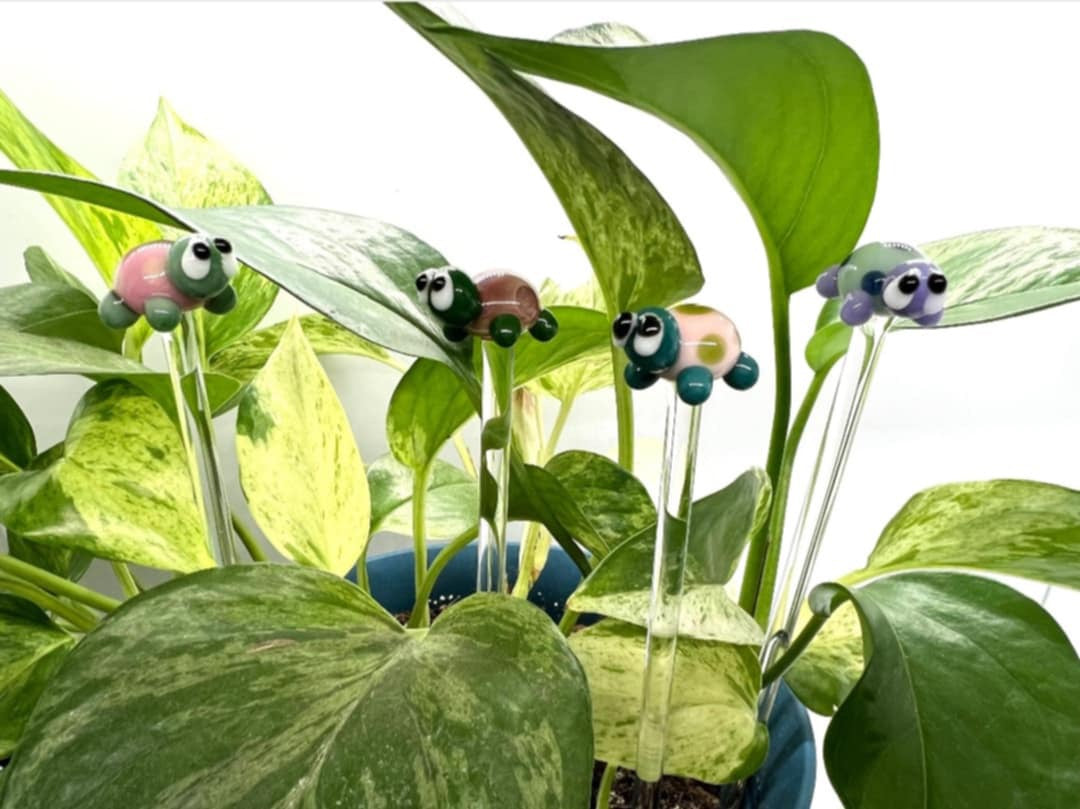 Turtle Glass Plant Stake- Choose your favorite